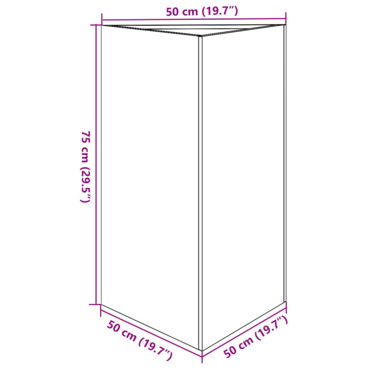 Sodo lovelis, 50x43x75cm, corten plienas, trikampis