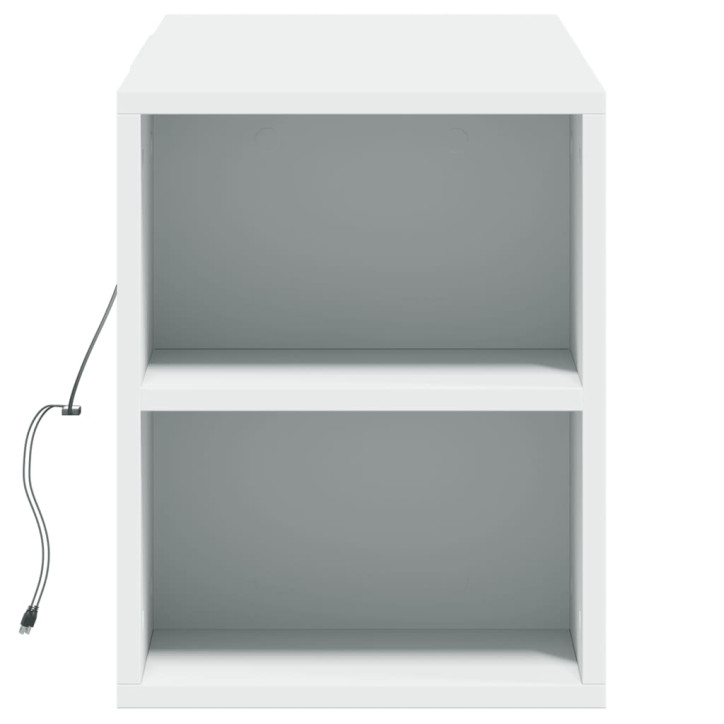 Sieninė TV spintelė su LED lemputėmis, balta, 135x31x39,5cm