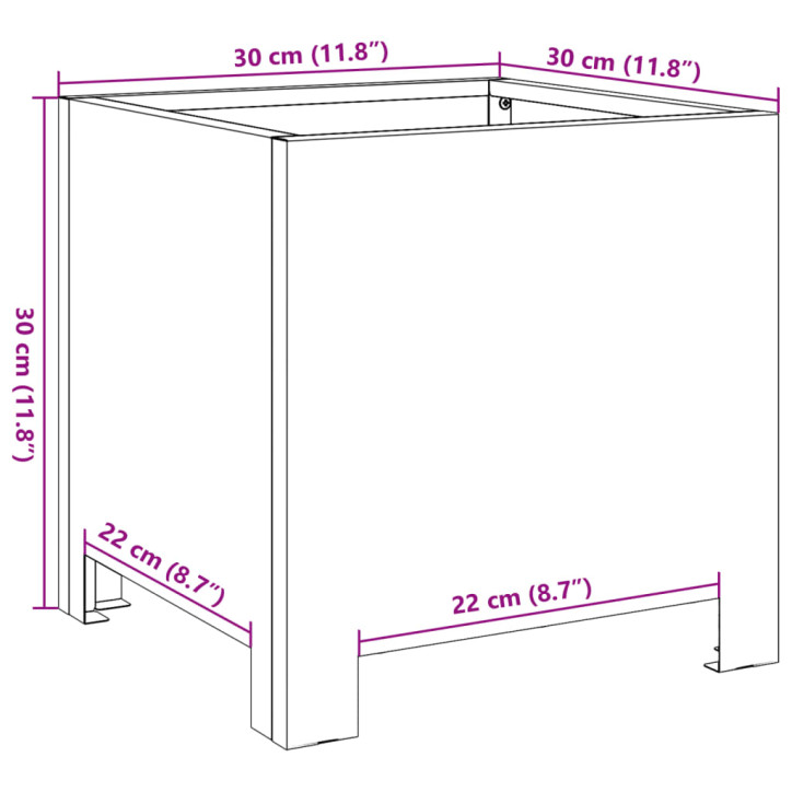 Sodo lovelis, 30x30x30cm, galvanizuotas plienas