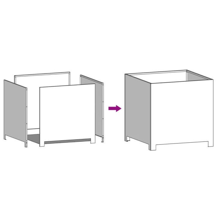 Sodo lovelis, 50x50x50cm, galvanizuotas plienas