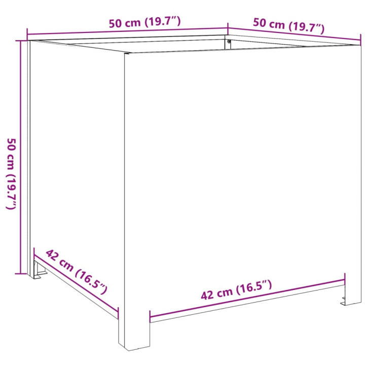 Sodo lovelis, 50x50x50cm, galvanizuotas plienas