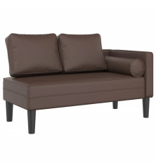 Poilsio sofa su pagalvėmis, ruda, dirbtinė oda