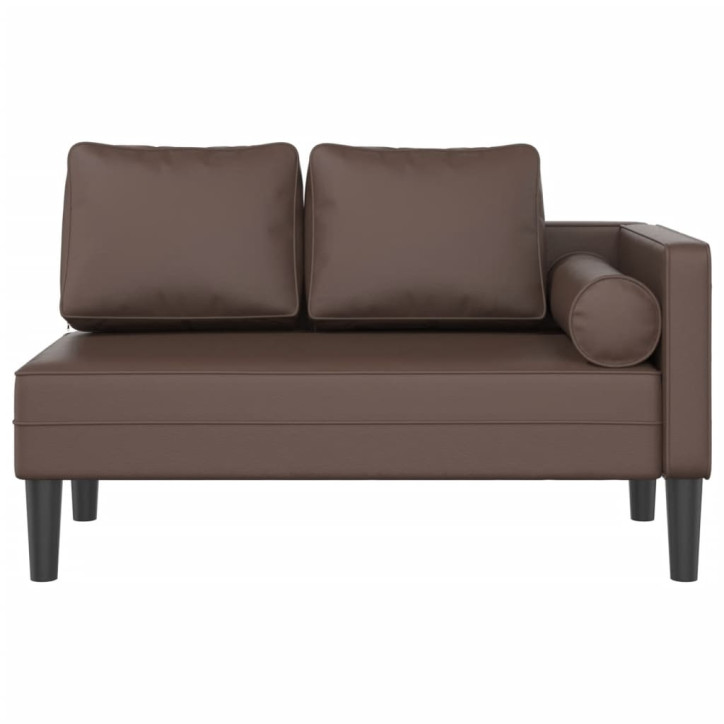 Poilsio sofa su pagalvėmis, ruda, dirbtinė oda