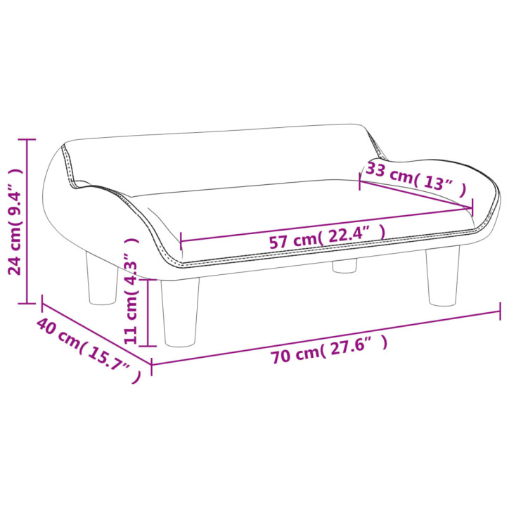 Vaikiška sofa, kreminės spalvos, 70x40x24cm, aksomas