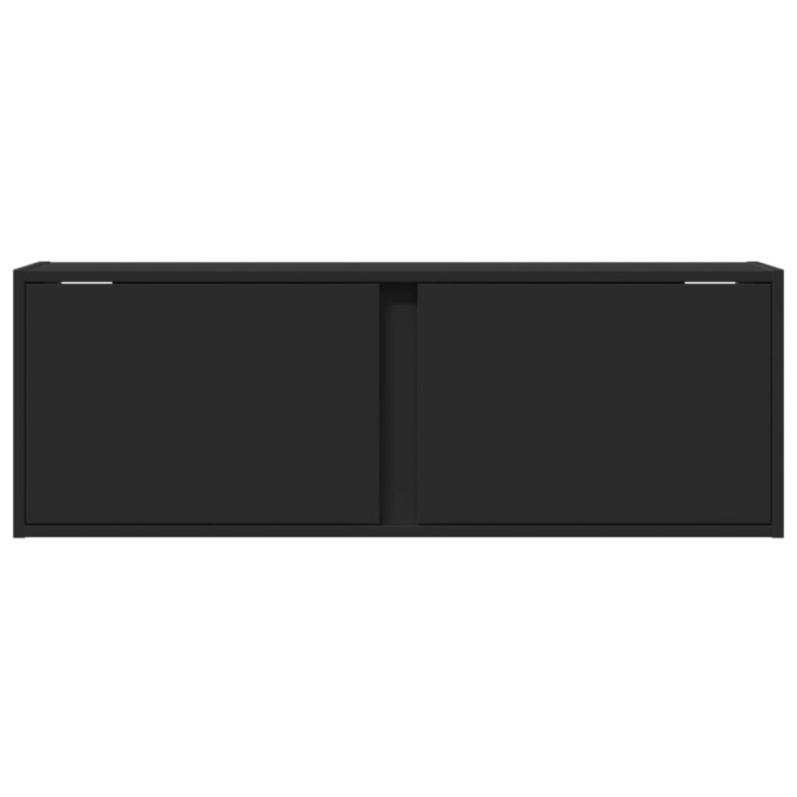 Sieninė TV spintelė su LED lemputėmis, juoda, 100x31x35cm