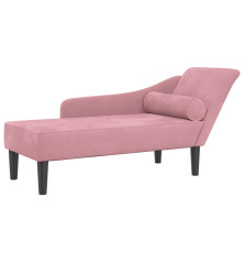 Poilsio sofa su pagalvėlėmis, rožinės spalvos, aksomas