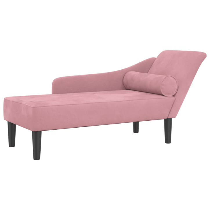 Poilsio sofa su pagalvėlėmis, rožinės spalvos, aksomas