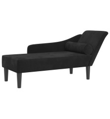 Poilsio sofa su pagalvėlėmis, juodos spalvos, aksomas