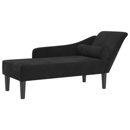 Poilsio sofa su pagalvėlėmis, juodos spalvos, aksomas