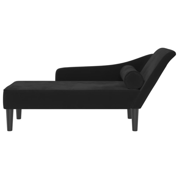 Poilsio sofa su pagalvėlėmis, juodos spalvos, aksomas