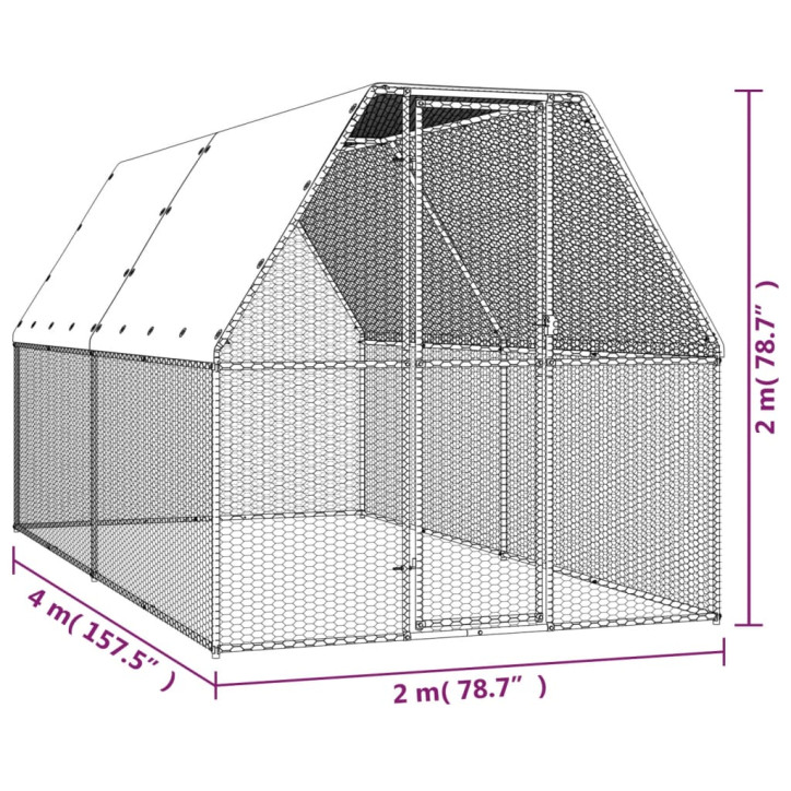 Narvas viščiukams, 2x4x2m, galvanizuotas plienas