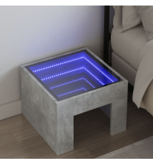 Naktinis staliukas su Infinity LED, betono, 40x40x30cm