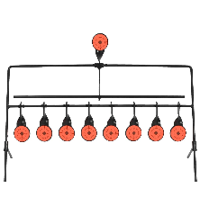 Autom. atsistatantys besisuk. šaudymo taikiniai su 8 + 1 taik.