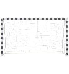 Futbolo vartai, juodos ir baltos sp., 300x160x90 cm, metalas