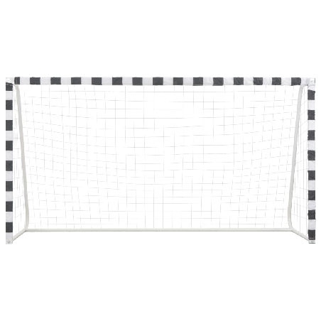 Futbolo vartai, juodos ir baltos sp., 300x160x90 cm, metalas