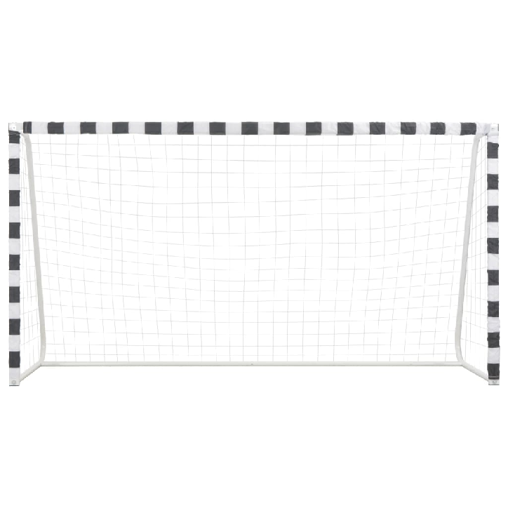 Futbolo vartai, juodos ir baltos sp., 300x160x90 cm, metalas