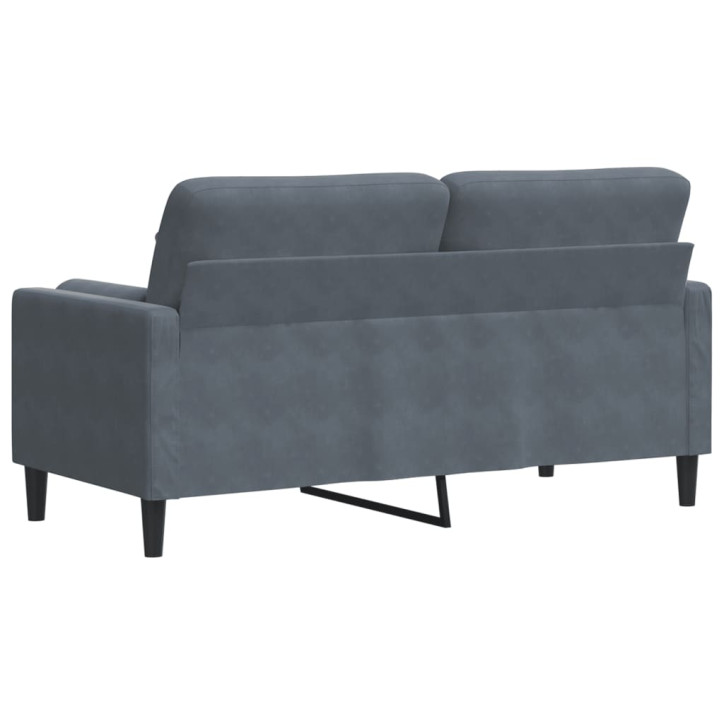 Dvivietė sofa su pagalvėlėmis, tamsiai pilka, 140cm, aksomas