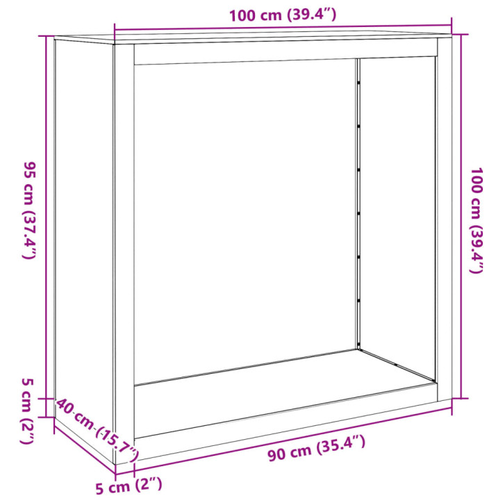 Stovas malkoms, juodos spalvos, 100x40x100cm, plienas