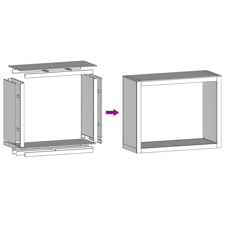 Stovas malkoms, 100x40x80cm, galvanizuotas plienas