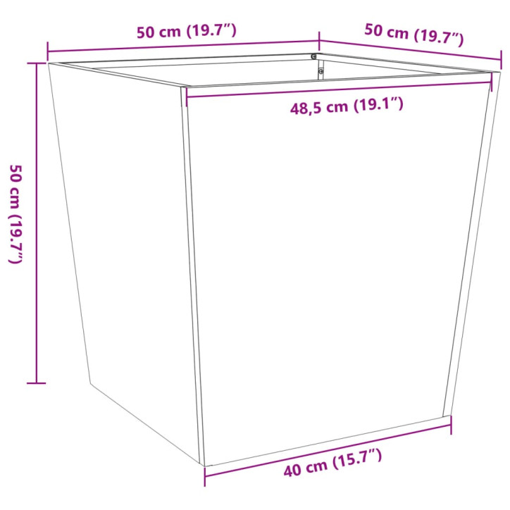 Sodo lovelis, 50x50x50cm, galvanizuotas plienas