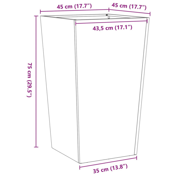 Sodo lovelis, 45x45x75cm, galvanizuotas plienas