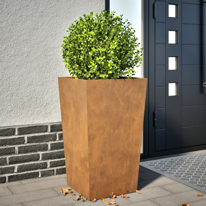 Sodo lovelis, 45x45x75cm, corten plienas