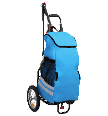 Krovininė dviračio priekaba su pirkinių krepšiu, mėlyna/juoda