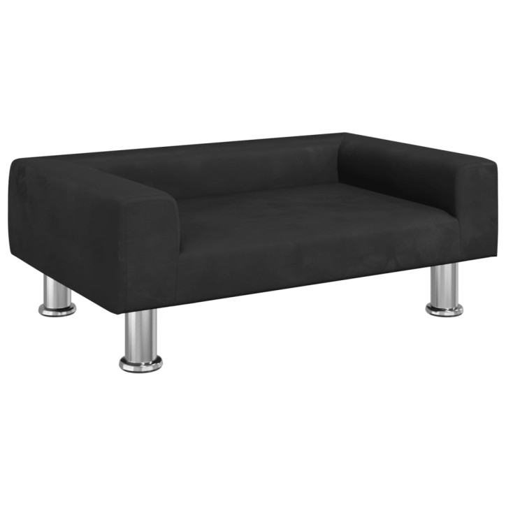 Vaikiška sofa, juodos spalvos, 70x45x26,5cm, aksomas