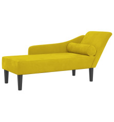 Poilsio sofa su pagalvėlėmis, geltonos spalvos, aksomas