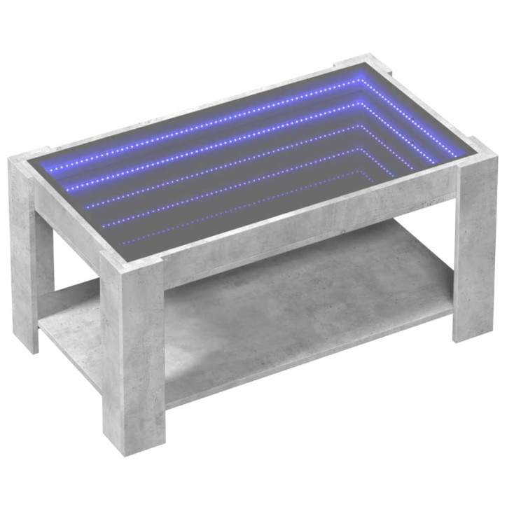 Kavos staliukas su LED, betono, 93x53x45cm, apdirbta mediena