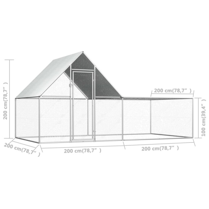 Voljeras viščiukams, 4x2x2m, galvanizuotas plienas