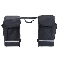 Dvigubas krepšys dviračio bagažinei, juodas, 35l