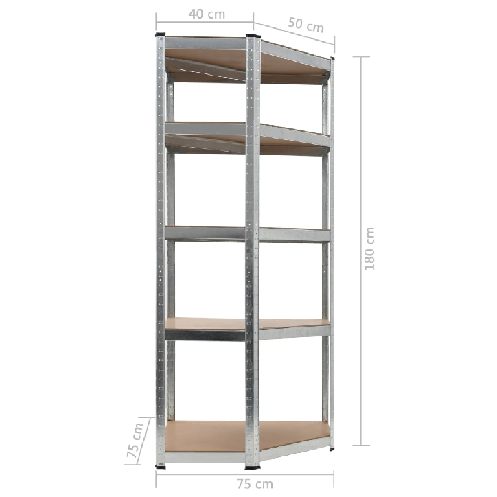 Lentyna, sidabrinės sp., 75x75x180cm, plienas ir MDF