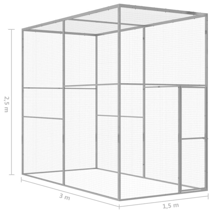 Narvas katėms, 3x1,5x2,5m, galvanizuotas plienas