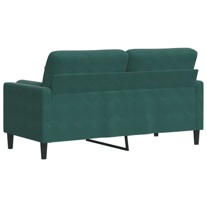 Dvivietė sofa su pagalvėlėmis, tamsiai žalia, 140cm, aksomas