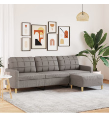 Trivietė sofa su pakoja, taupe spalvos, 210cm, audinys