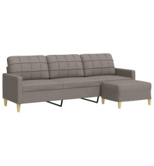 Trivietė sofa su pakoja, taupe spalvos, 210cm, audinys