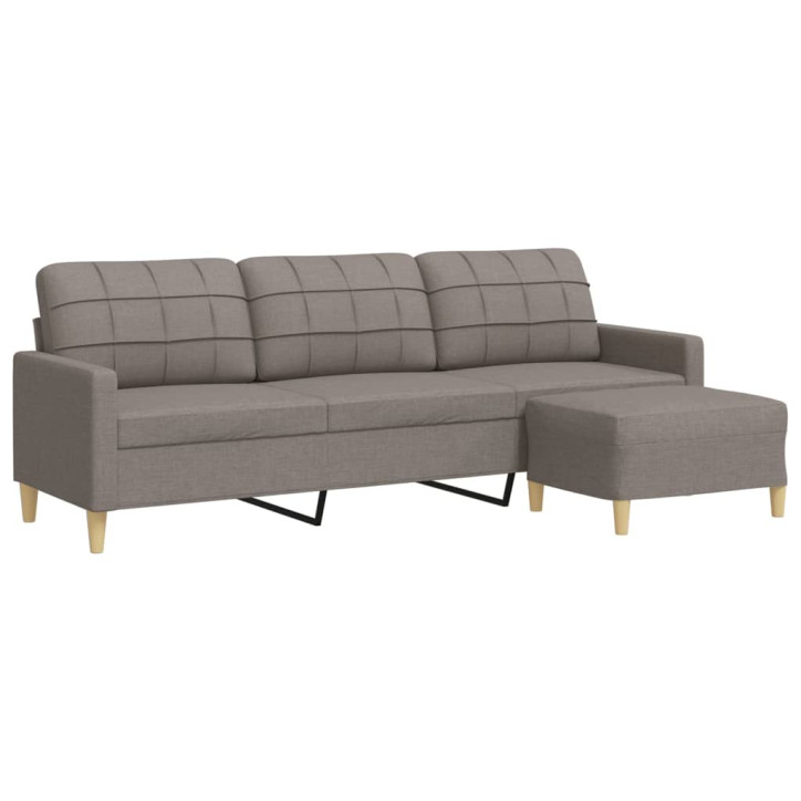 Trivietė sofa su pakoja, taupe spalvos, 210cm, audinys