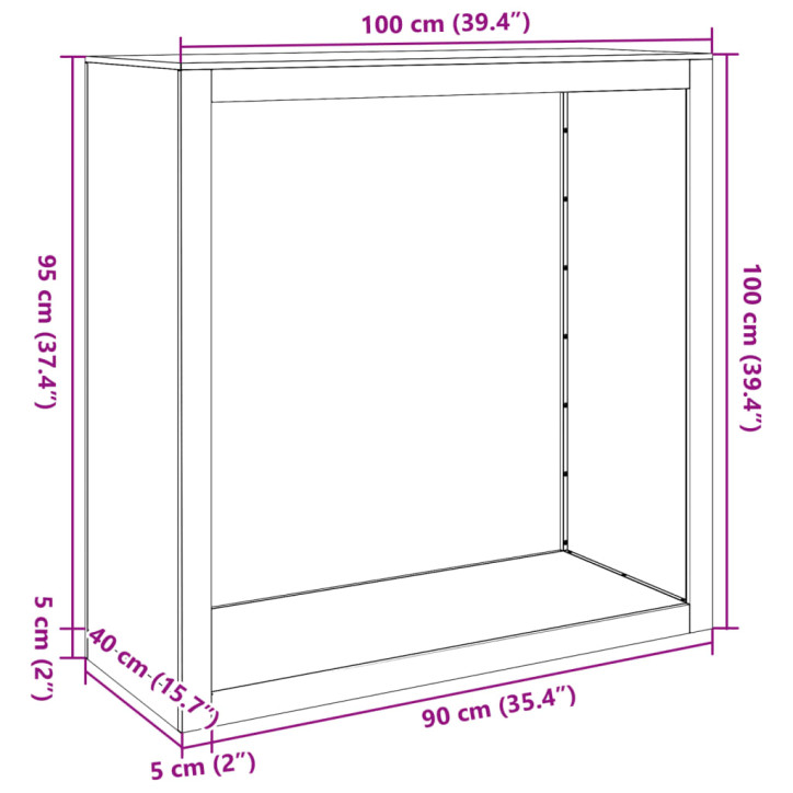 Stovas malkoms, 100x40x100cm, corten plienas