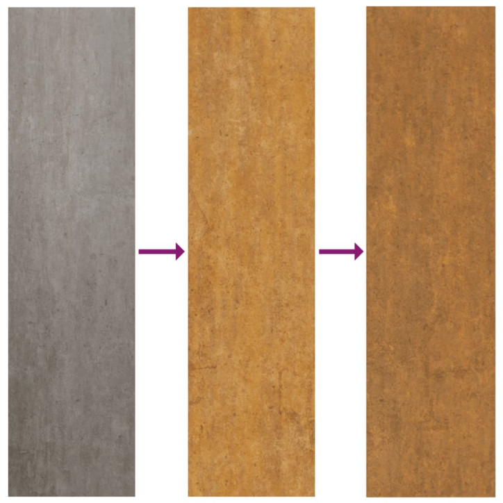 Sodo loveliai, 2vnt., 45x45x75cm, corten plienas