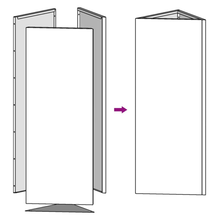 Sodo lovelis, baltos spalvos, 30x26x75cm, plienas, trikampis