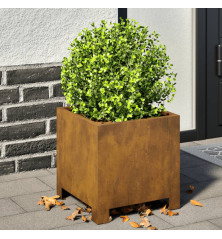 Sodo loveliai, 2vnt., 30x30x30cm, corten plienas