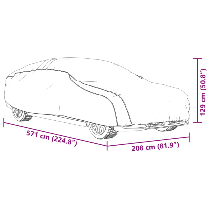 Automobilio uždangalas sedanams, sidabrinis, XXL dydžio, PEVA