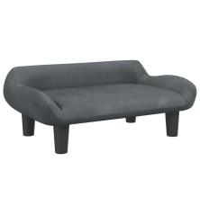 Vaikiška sofa, tamsiai pilkos spalvos, 70x40x24cm, aksomas