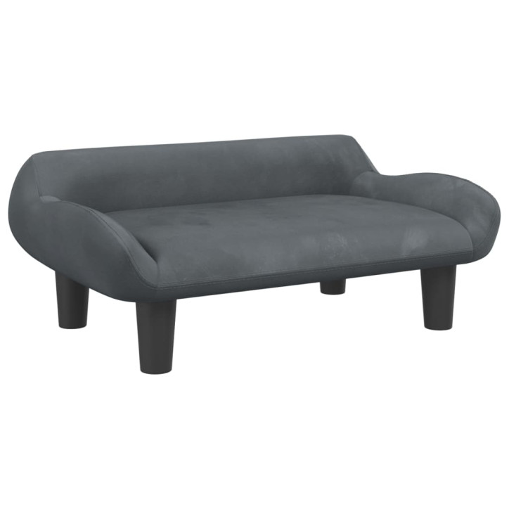 Vaikiška sofa, tamsiai pilkos spalvos, 70x40x24cm, aksomas