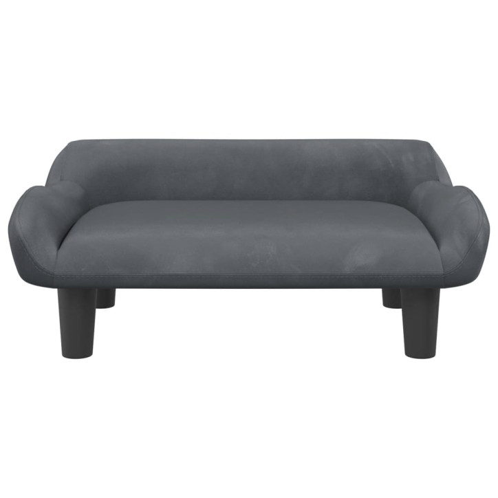 Vaikiška sofa, tamsiai pilkos spalvos, 70x40x24cm, aksomas