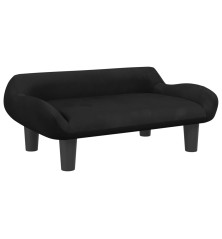 Vaikiška sofa, juodos spalvos, 70x40x24cm, aksomas