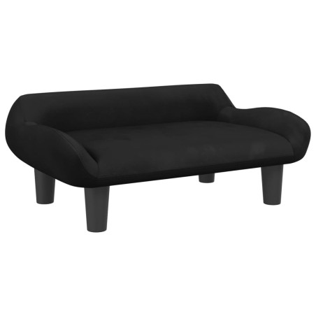 Vaikiška sofa, juodos spalvos, 70x40x24cm, aksomas