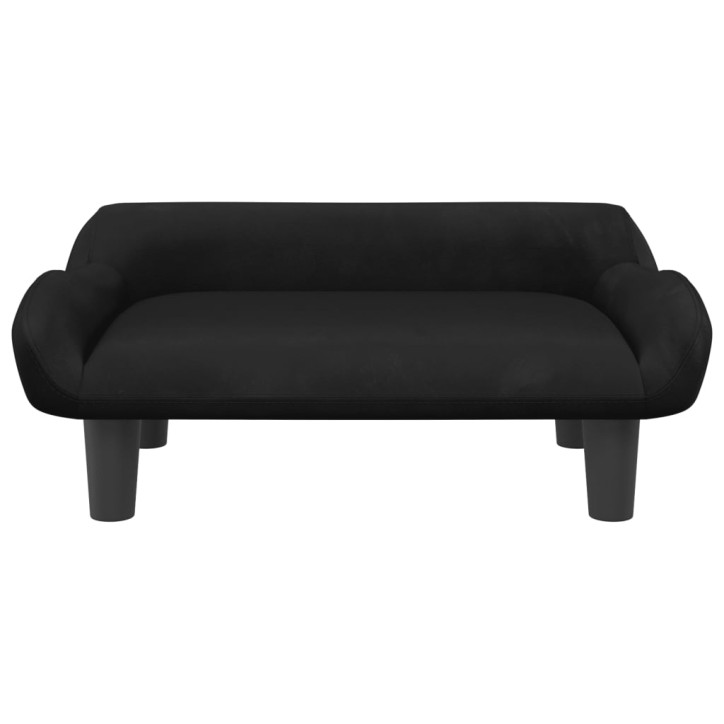 Vaikiška sofa, juodos spalvos, 70x40x24cm, aksomas