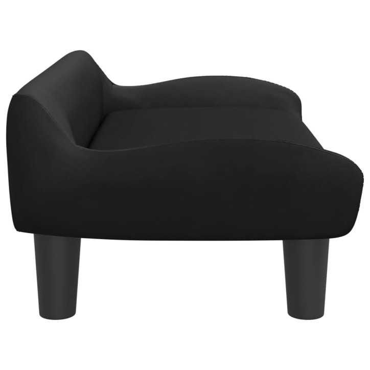 Vaikiška sofa, juodos spalvos, 70x40x24cm, aksomas